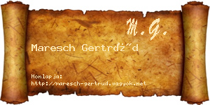 Maresch Gertrúd névjegykártya